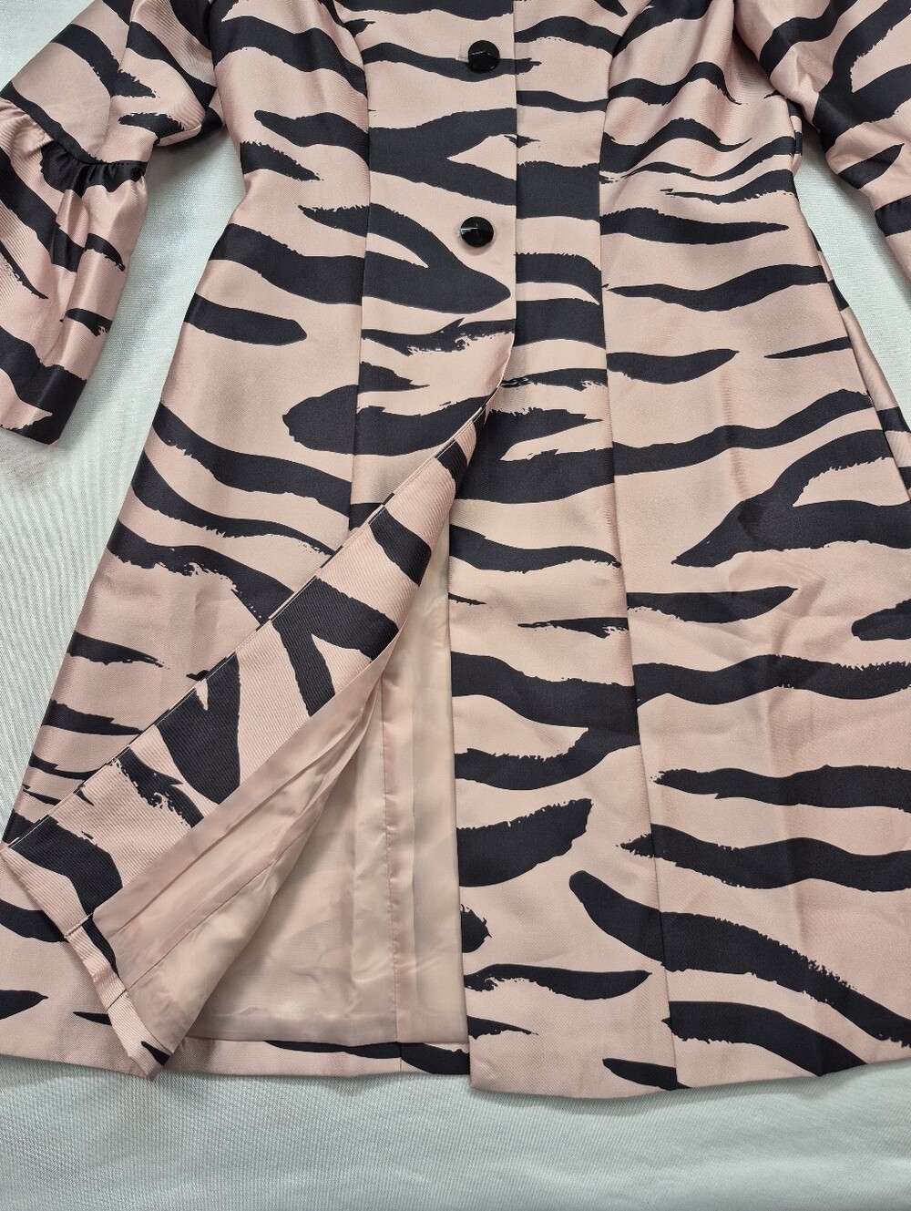 Ashro Women's Med Tiger Stripe Bell Sleeve Jacket Dress Lightly Lined  NWT $150 - Picture 6 of 16
